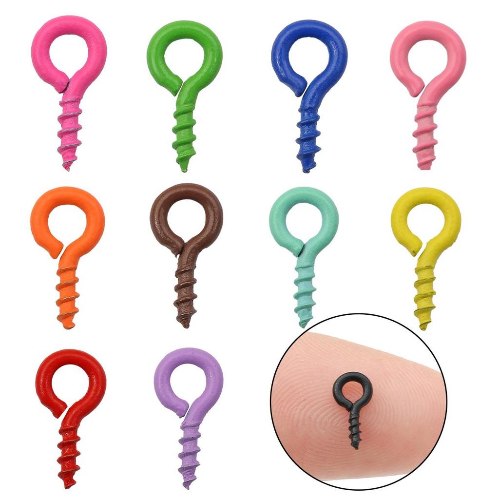 50/100Pcs Iron Spray Painted Small Eye Screw Hooks Clasps Eye Pin For Pendant Eyelet Hooks Fit Drilled Beads DIY Jewelry Making
