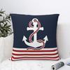 Nautical Red Navy Anchor Square Pillow Cases Cushion Covers Awesome Zippered Decorative Pillowcase for Sofa 45*45cm