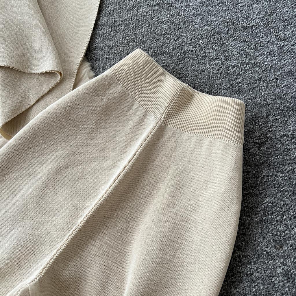 Casual Loose-Fit Batwing-Sleeve Knit Cardigan and Wide-Leg Pants Two-Piece Set for Women 2026 Fall Winter Cape Sweater  Elegant Lady Pants Outfit