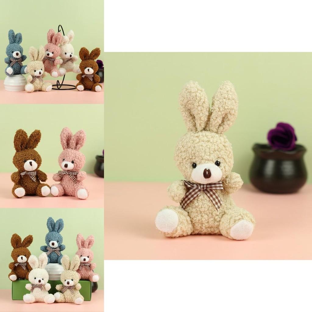Cute Plush Rabbit Figurine With Bow Tie Adorable Soft Toy Ideal For Kids And Collectors