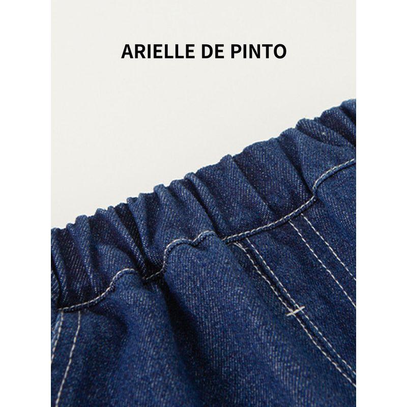 French Arielle De Pinto Boys' Spring and Autumn Jeans Korean Style Simple Cartoon Dog Loose Pants