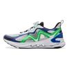 Li Ning Kids PU Versatile Comfortable Non-Slip Wear-Resistant Low-Top Running Shoes Men running shoes White Blue Green YKFV040-5