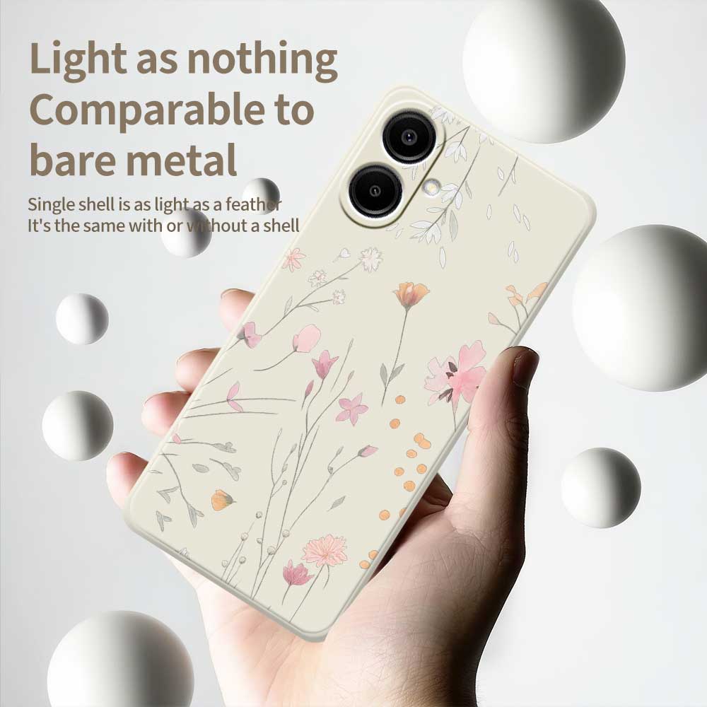 For Samsung Galaxy A07 4G Case Flower Pattern Printing Straight Edge TPU Phone Back Cover