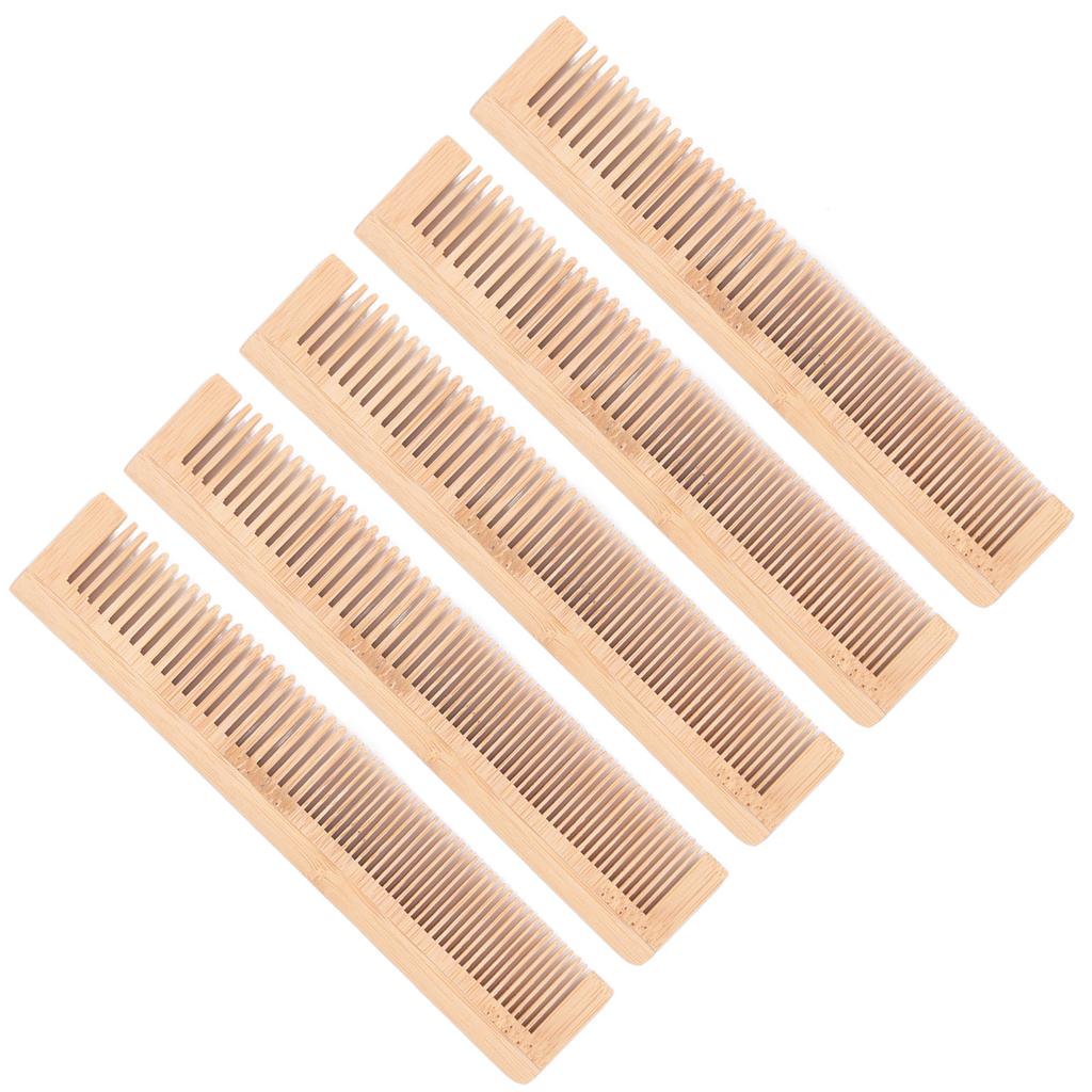 5pcs Disposable Bamboo Comb Stitching Phyllostachys Pubescens Hair Brush for Hotel