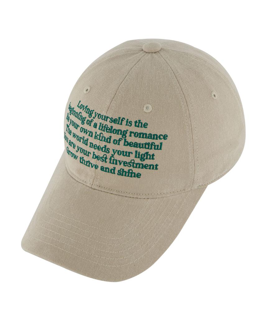 Hebeles Text Block Peach Wash Ball Cap - Gsd Beige