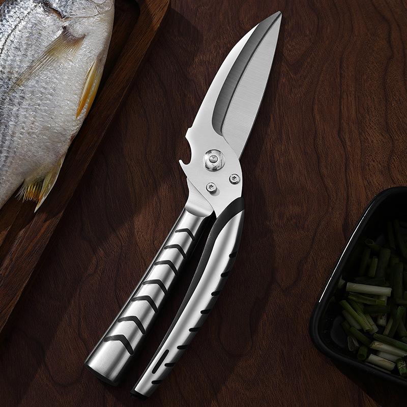 Stainless Steel Food Scissors Multi-function Kitchen Scissors Chicken Bone Meat Scissors Kitchen Cutting Knife Cooking Knife Bar