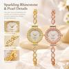 with Adjustable Bracelet Rotundity Shaped Watch Rhinestone Women Wristwatch  Women Girl