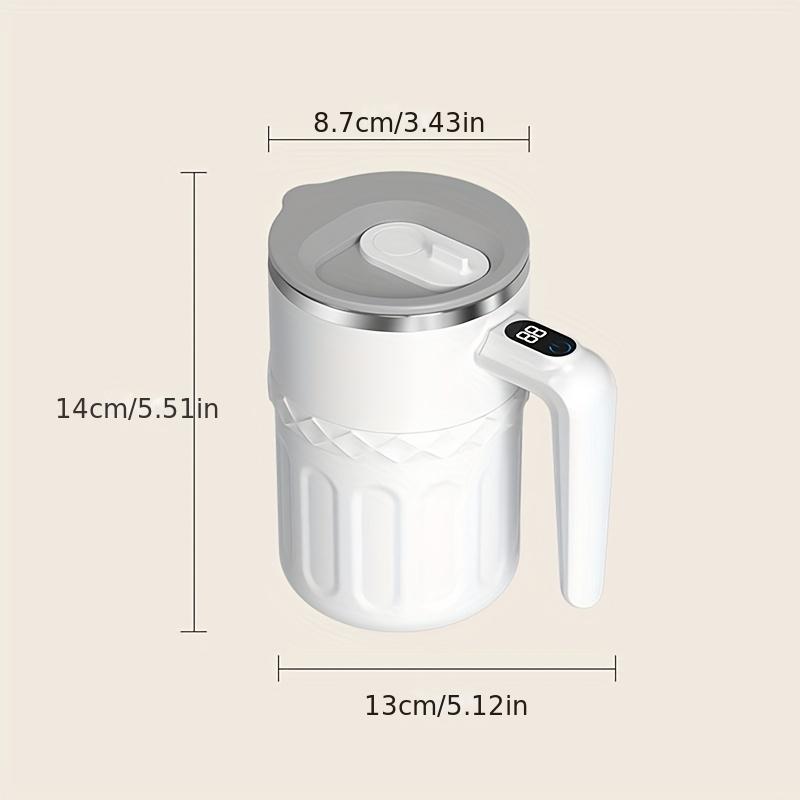USB-wiederaufladbarer elektrischer Smart-Mixbecher mit Temperaturanzeige, tragbarer Rührbecher für Kaffee, Milch, Schokolade, perfekt für zu Hause