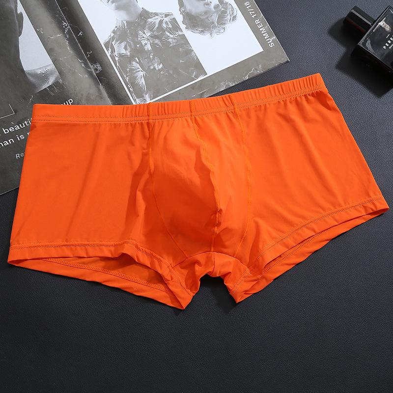 Men's Underwear Ice Silk Flat Angle Pants Transparent Sexy Low Waist Ice Silk Ultra-thin Men's Underwear