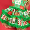 Christmas Dog Princess Dress Christmas Tree Print Mesh Skirt Pet Clothing Dog New Year Atmosphere Clothing Pet Supplies