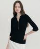 SSIN AND LEE (W) Lounge Half Knit Polo Shirt Black