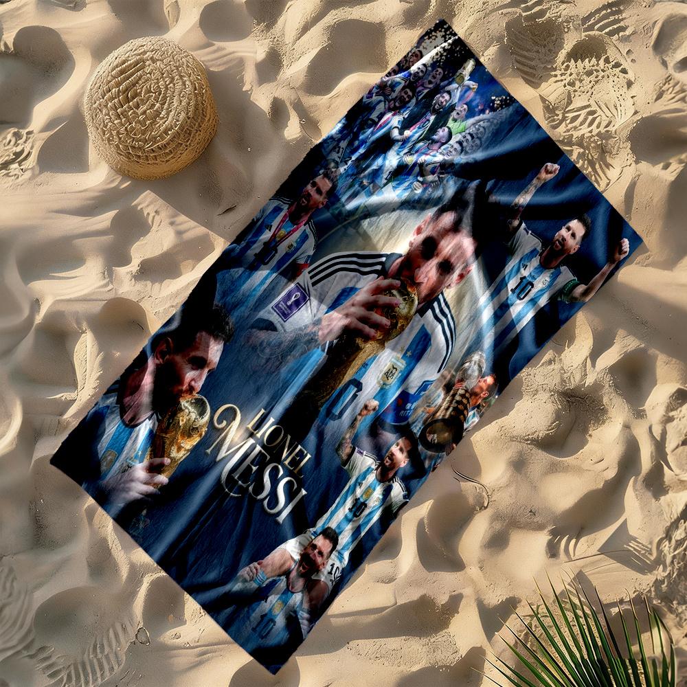 Messi World Cup Champion Customized Name Beach Towel Soft Durable Quickdry Portable For Swimmingbeachcamping Travel Beach Accessoriesgym