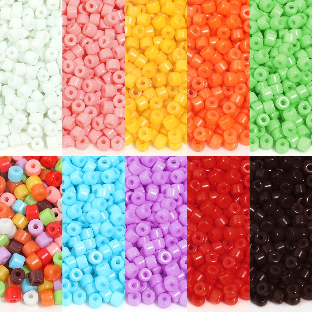 Multicolor 6mm Czech Glass Beads Cylindrical Loose Seed Rice Bead for Jewelry Making Bracelet Necklace Beading Supplies
