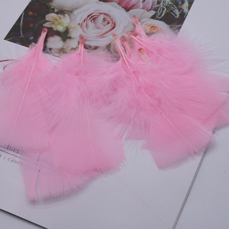 50Pcs Big Head Boy Flat Turkey Feather Color Diy Feather Jewelry Handicraft Accessories Clothing Accessories