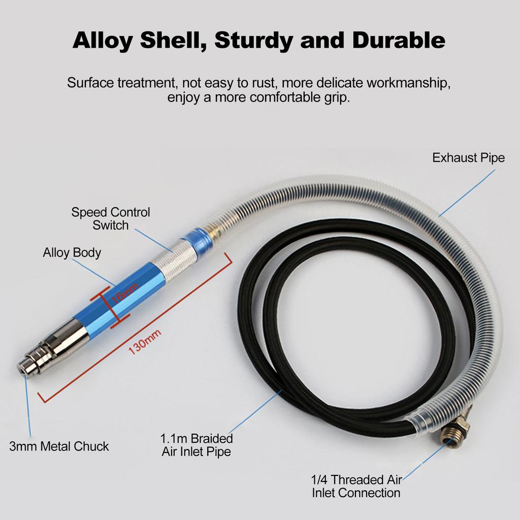 Grinder Kit Portable Pneumatic Pencil Dierinder Kit for Cutting, High Efficiency Grinding for Metal, Wood