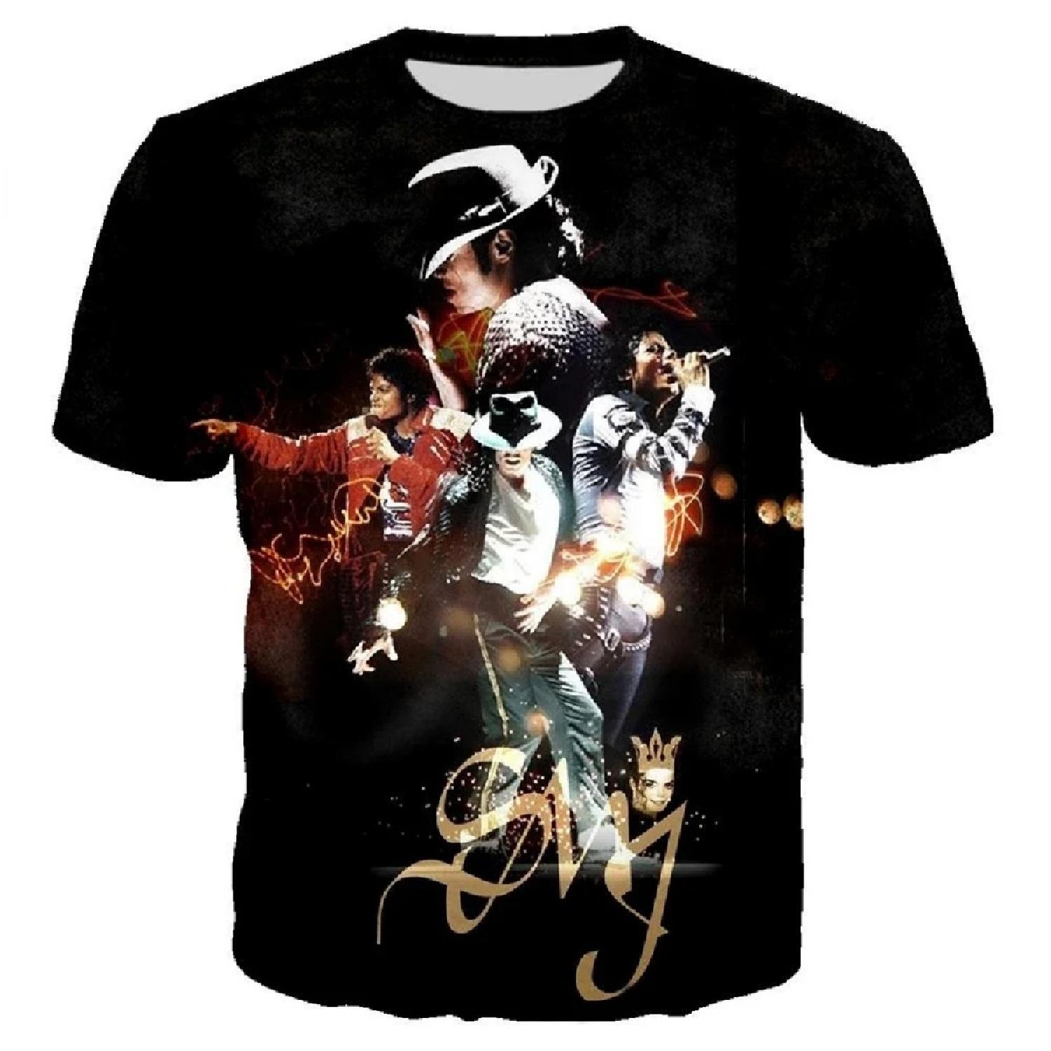 

Michael Jackson Printed 3D T-shirt Unisex Summer Casual Streetwear Hip Hop Short Sleeve Fashion Harajuku Oversized Tops Tees XXL чорний