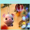 Cute Pig Acrylic Keychain Car Interior Decoration Pendant For Backpack Festive Gift