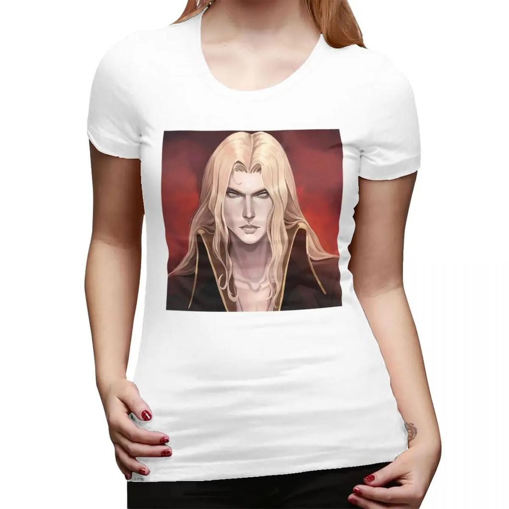 Alucard Fanart Castlevania TShirt for Women ONeck Streetwear T Shirts Womens Short Sleeve Summer Clothes Tops