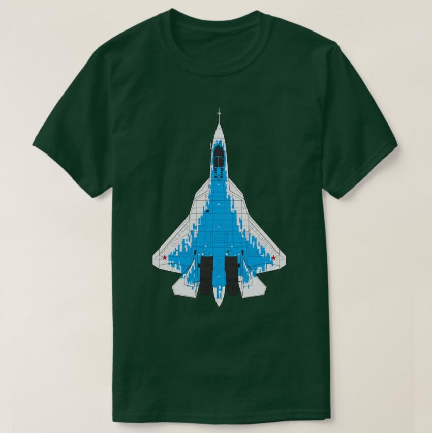 Sukhoi Su57 Russian Stealth Fighter Unisex TShirt Short Sleeve Casual 100 Cotton Shirt S