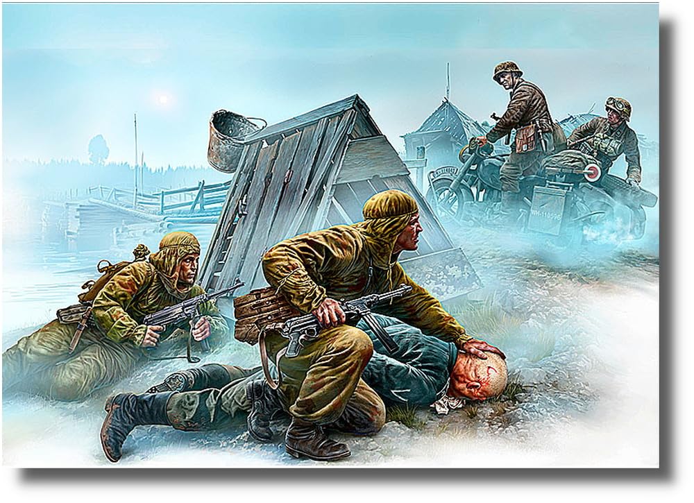 

Master Box 1/35 German & Soviet Encounter Scene 5 Figures (3 German & 2 Soviet Remakes of MB3572) Plastic Model Kit MB35190