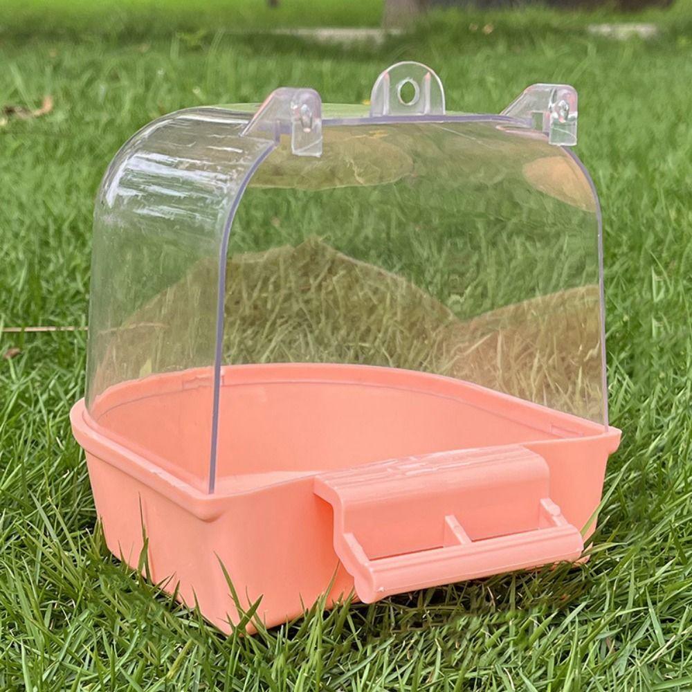 Anti-Slip Parrot Bathtub Plastic Parakeet Bathing Tub Practical Bird Bath Box  Pet Cage