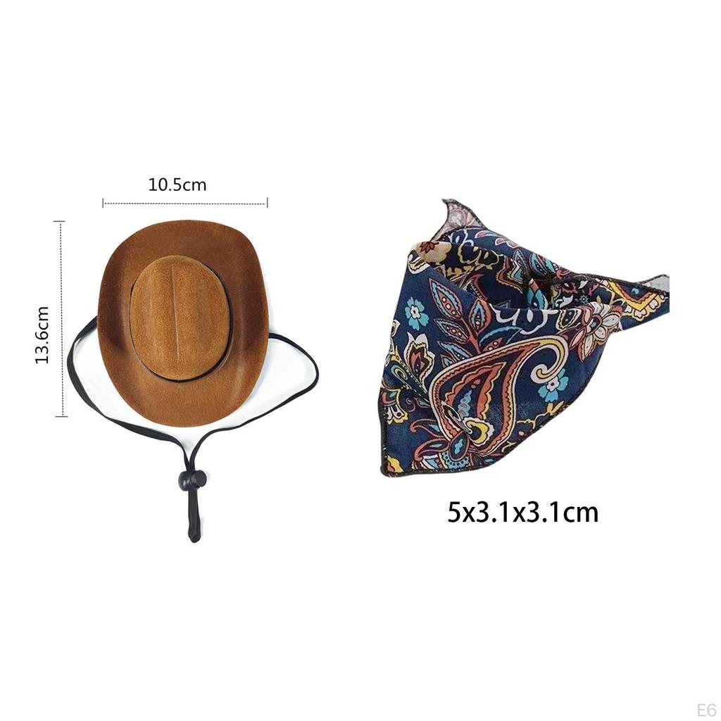 Cowboy Hat And Bandana Set for Pets, Halloween Costume Dogs Cats