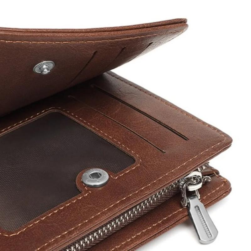 Business Luxury Men Wallets High Quality Short Leather Money Clip Multi Function ID Credit Card Card Holder Vintage Storage Men Clutch Bag