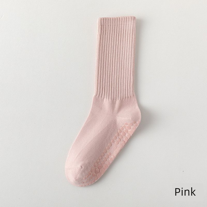 

Modern Dance Cotton Professional Non-Slip Practice Socks Yoga Fitness Pilates Women Tube Training Breathable Socks Pink