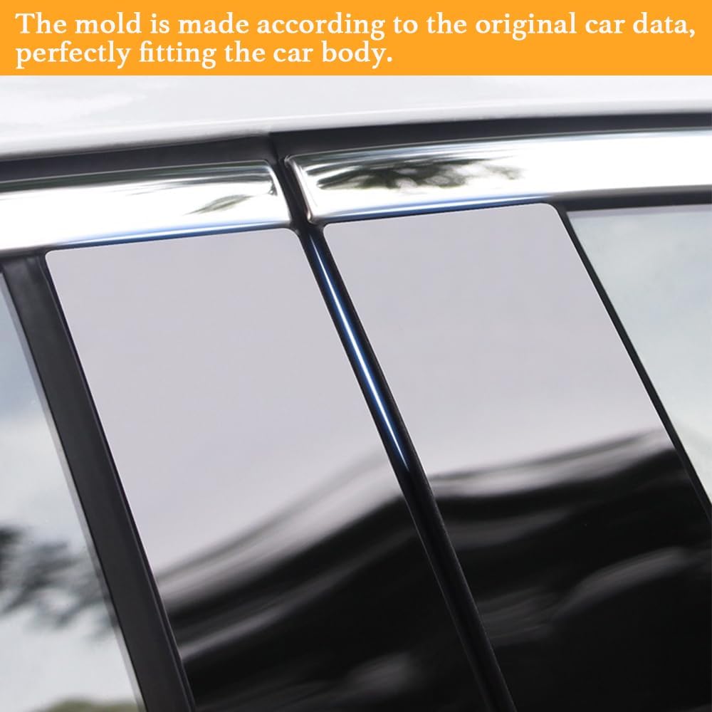 6pcs Black Car Window Pillar Stickers for Jaguar F-PACE(2016-2025) Window Moldings Trim Protect The Center Pillar Prevent Scratches Car Tuning