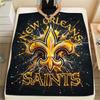 New Orleans Saints Flannel Blanket, High quality Comfortable for All Seasons, Home Decor, Warmth and Comfort