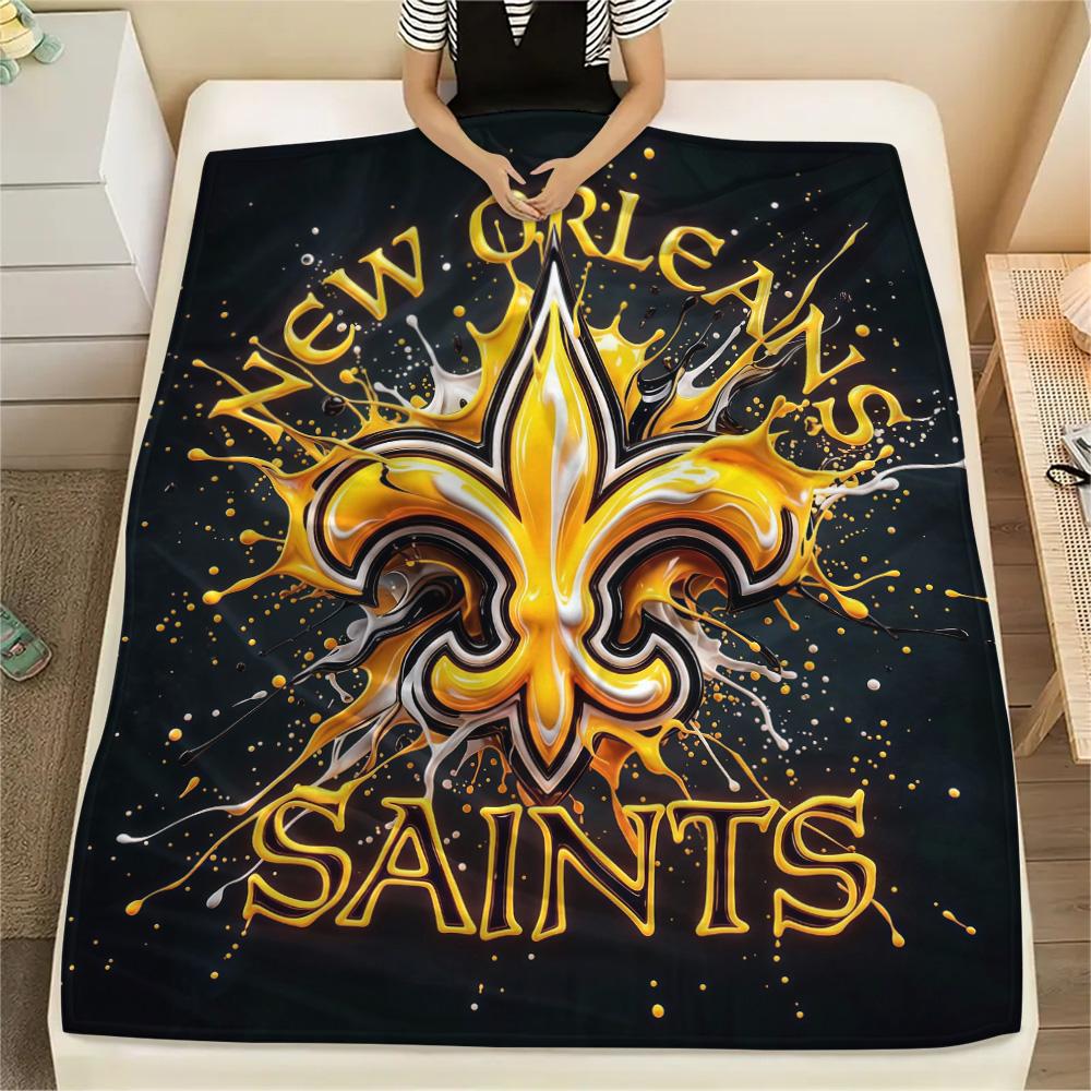 New Orleans Saints Flannel Blanket, High quality Comfortable for All Seasons, Home Decor, Warmth and Comfort