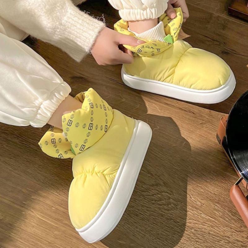 Waterproof Down Women Cotton Shoes Keep Warm Plush Thick Bottom Non-Slip Winter Snow Boots Outside Female Platform Footwear