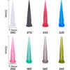 FINGERINSPIRE 80 Pcs 8 Sizes Plastic Tapered Pinhead Glue Dispenser Needles Blunt Tip Tapered Needle Dispensing Fill Needle for Oil or Glue