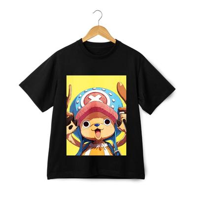 T-shirt a maniche corte stampata 'One Piece' Chopper, top casual anime alla moda