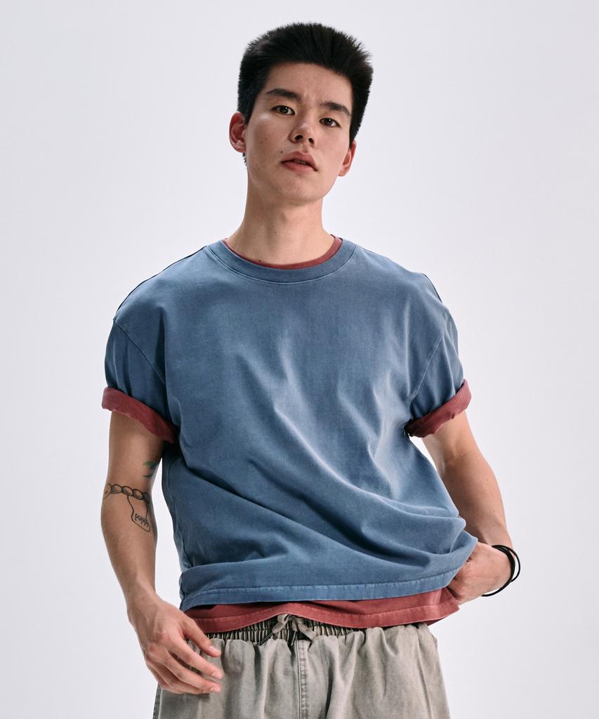 TAKEASY [Special Feature] (Cotton 270G) Pigment Crop T-Shirt - 3 Colors