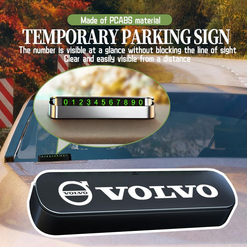 For Volvo Car Accessories Temporary Parking Card Night Glowing Sign To Stop V60 V50 V40 S80 S60 S90 C40 XC40 V70 XC70 XC60 XC90