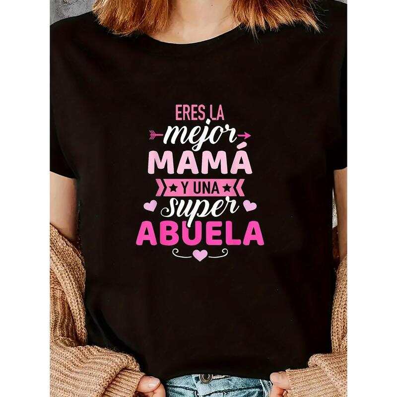 

Unisex S Black Mother S Day T-Shirt with Pink Letter Print-Mejor Mama Design XXL