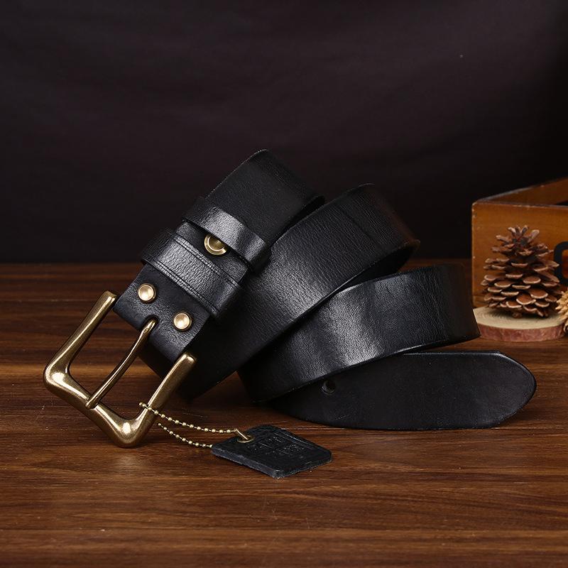 

Высококачественный ретро ремень ручной работы из кожи коровьей шкуры верхнего слоя растительного дубления, окрашенный водой, для мужчин, джинсовый ремень из натуральной кожи в гонконгском стиле для мужчин 100cm