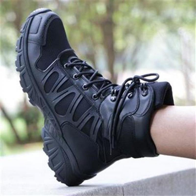 

Men s tactical boots breathable combat boots boots outdoor men s shoes mid-top boots spring and autumn hiking shoes non-slip shock absorption 46