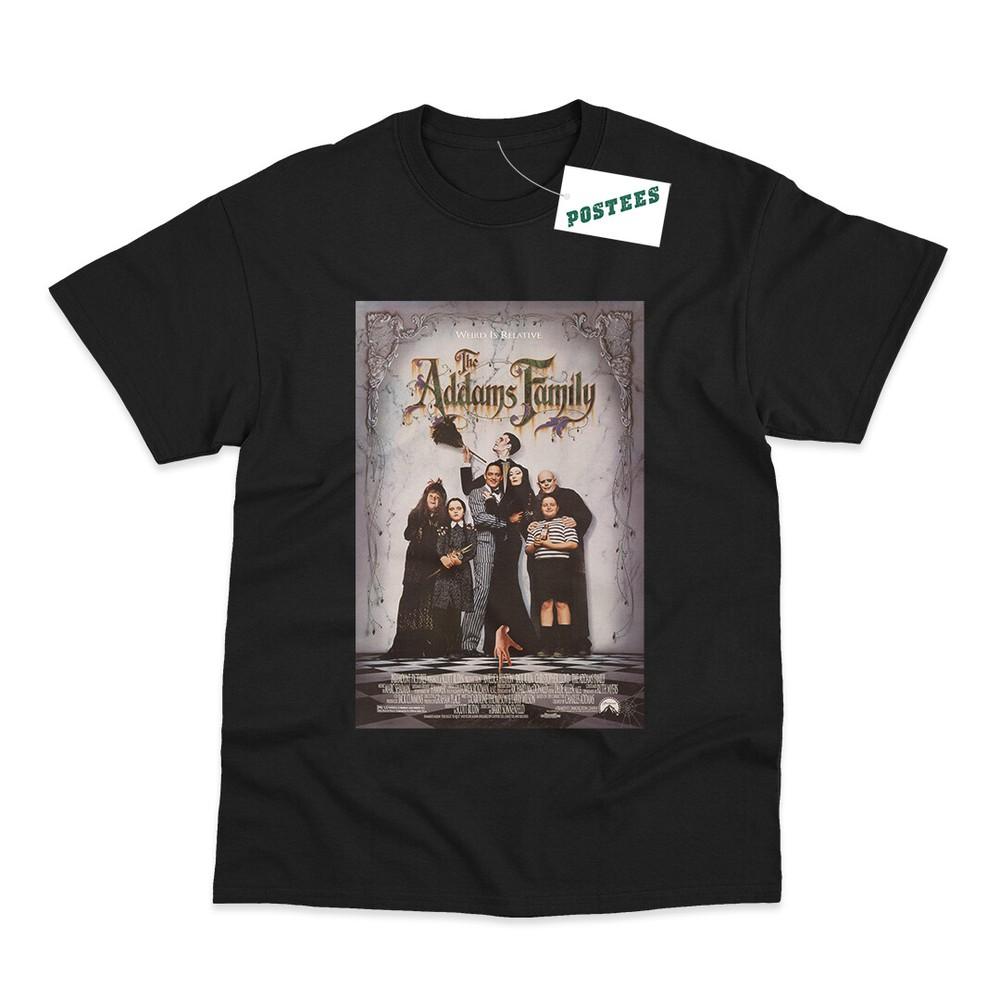 Retro Movie Poster Inspired By The Addams Family DTG Printed TShirt Unisex T-Shirt S