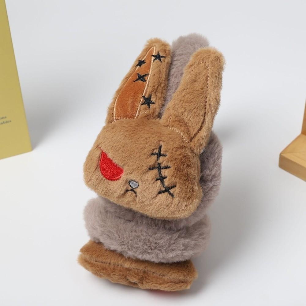 Plush Bunny Winter Ear Warmers Soft Fluffy Fuzzy Ear Protection Cozy Wounded Rabbit Earmuffs Gift
