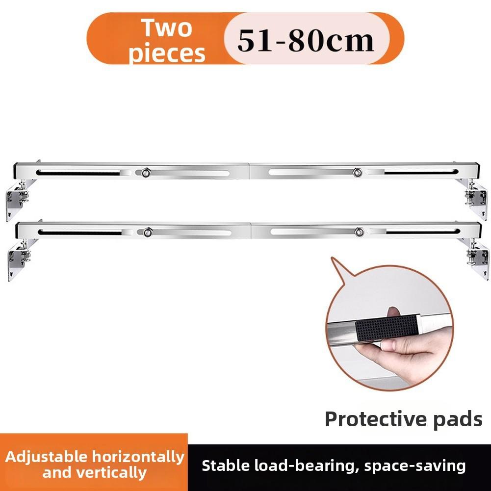 

2pcs Stainless Steel Mounting Brackets for Horizontal Kitchen Sink with Support Rod and Anti-Drop Securing Mechanism