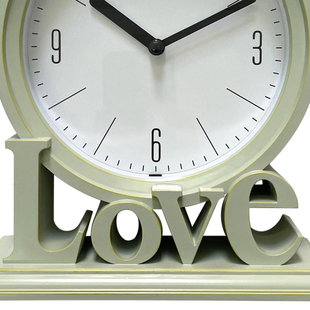 Modern Geometric Table Clock Decor Round Arabic Number Ornament Easy To Read Quartz for Tabletop Countertop Bedside