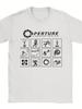 Portal 2 Aperture Science Laboratories Pánské tričko s potiskem Bílé s černými vědeckými ikonami Oficiální oblečení pro videohry