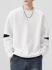Autumn/Winter American Trend Brand Heavyweight Men's Patchwork Round Neck Long Sleeve Sports Hoodie