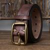 Genuine Leather Retro Distressed Wrinkled Belt Men's Genuine Leather Pin Buckle Top Layer Cowhide Korean Style Casual Belt