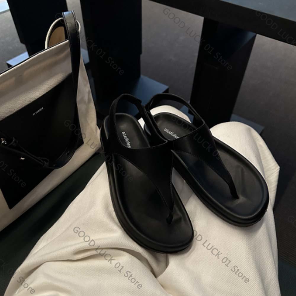 Fashion 2025 Retro Women's Thick Bottom Flip Flops Summer New Non Slip Beach Slippers Fashionable Outdoor Sandals Roman Women's Sandals