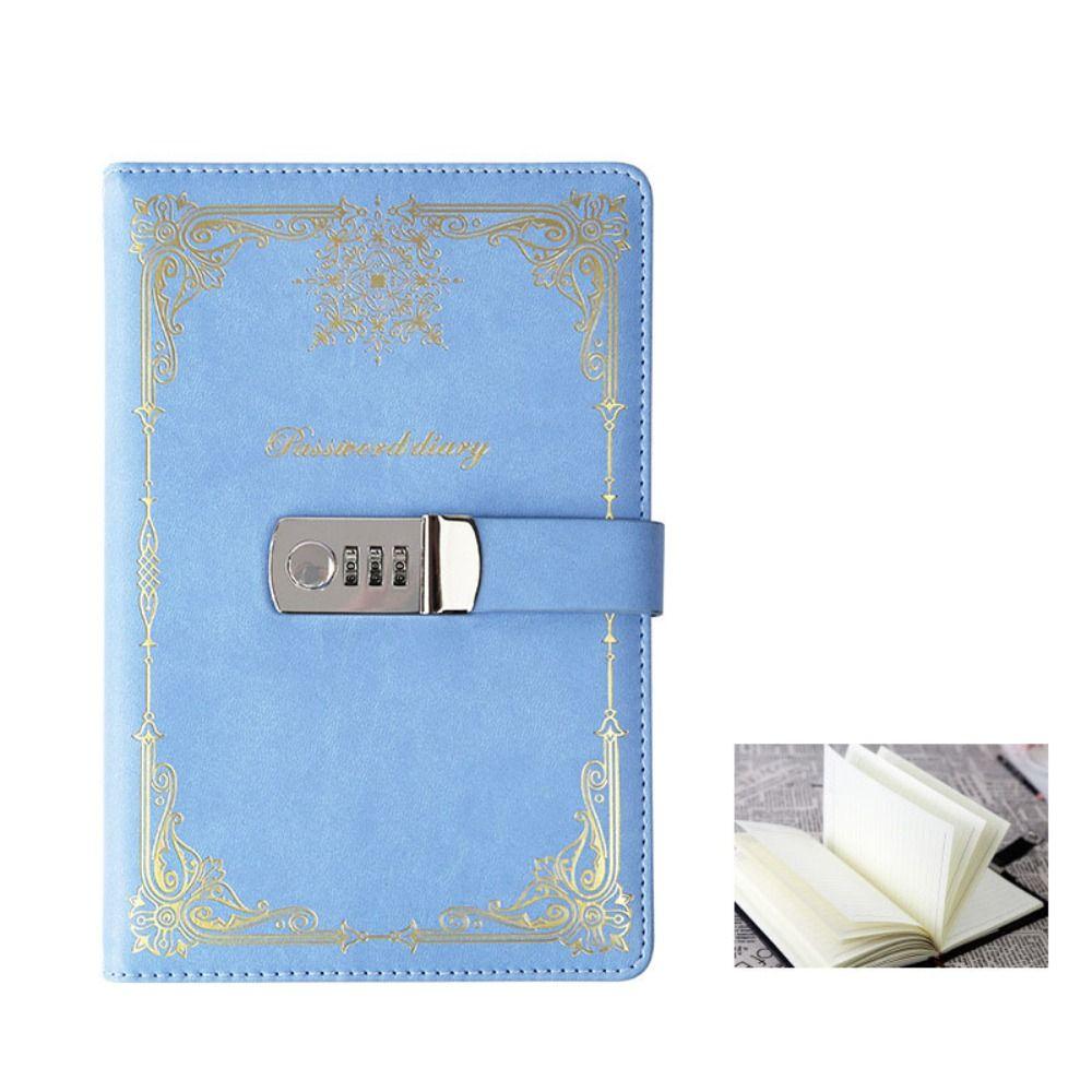 PU Leather Diary Writing Pads Hard Cover Personal Notebook Lockable Secrets Journal Students