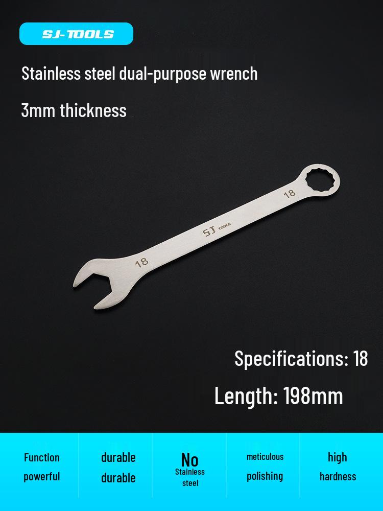 Shangjiang Reversible Ultra-Thin Stainless Steel Open-End Wrench for Auto Repair