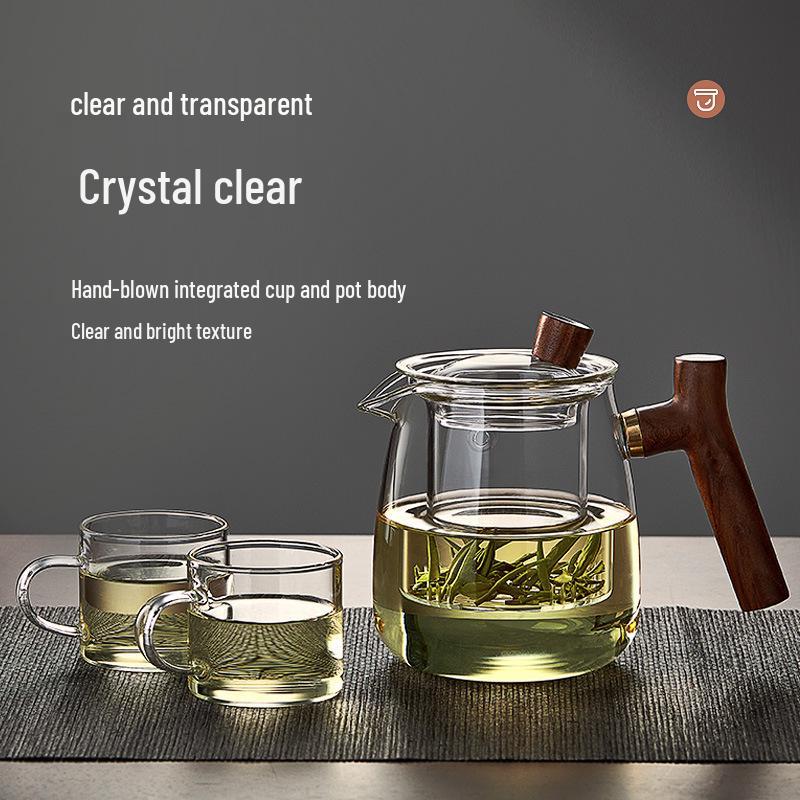 Thickened Glass Teapot Set with High-Temperature Resistant Infuser for Flower Tea 550ml